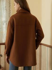 SHEIN Unity Wool Mix Dual Pocket Overcoat