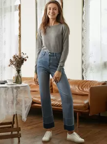 MOTF PREMIUM 100% WOOL REGULAR FIT JUMPER - Grey - View 1