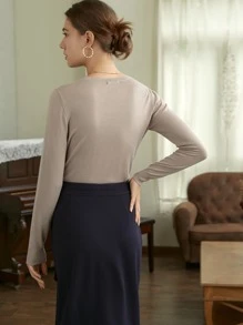 MOTF PREMIUM 100% WOOL REGULAR FIT JUMPER - Apricot - View 3