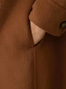 SHEIN Unity Wool Mix Dual Pocket Overcoat