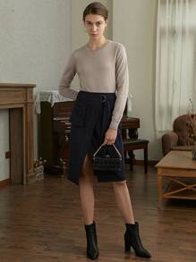 MOTF PREMIUM 100% WOOL REGULAR FIT JUMPER - Apricot - View 7