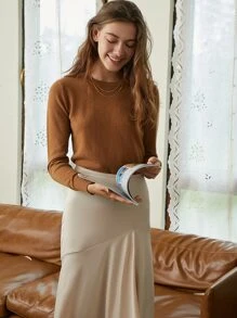 MOTF PREMIUM 100% CASHMERE SLIM JUMPER - Brown - View 10