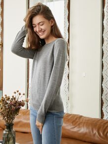 MOTF PREMIUM 100% WOOL REGULAR FIT JUMPER - Grey - View 5