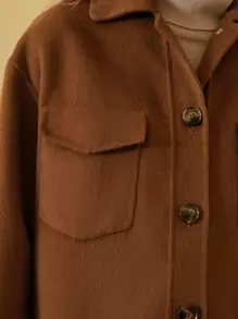 SHEIN Unity Wool Mix Dual Pocket Overcoat