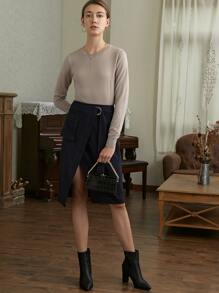 MOTF PREMIUM 100% WOOL REGULAR FIT JUMPER - Apricot - View 10