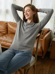 MOTF PREMIUM 100% WOOL REGULAR FIT JUMPER - Grey - View 6