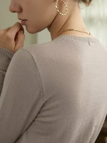 MOTF PREMIUM 100% WOOL REGULAR FIT JUMPER - Apricot - View 11