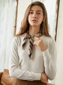 SHEIN 100% MERINO WOOL REGULAR FIT JUMPER - Beige - View 10