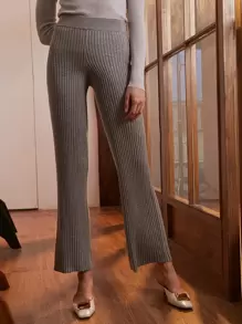 MOTF PREMIUM WOOL MIX KNIT TROUSERS - Grey - View 1