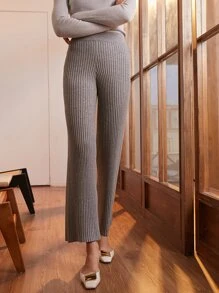 MOTF PREMIUM WOOL MIX KNIT TROUSERS - Grey - View 5