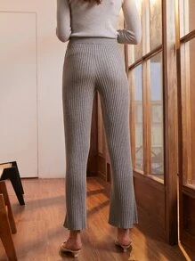 MOTF PREMIUM WOOL MIX KNIT TROUSERS - Grey - View 6