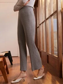 MOTF PREMIUM WOOL MIX KNIT TROUSERS - Grey - View 9