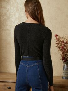 MOTF PREMIUM 100% CASHMERE SLIM JUMPER - Black - View 2