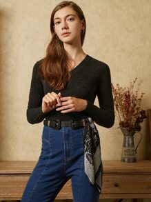 MOTF PREMIUM 100% CASHMERE SLIM JUMPER - Black - View 4