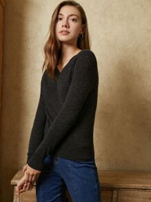 MOTF PREMIUM 100% CASHMERE SLIM JUMPER - Black - View 8