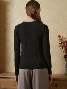 MOTF PREMIUM 100% CASHMERE REGULAR FIT JUMPER - Dark Grey - View 2