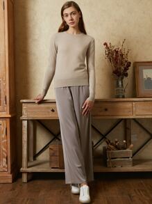 MOTF PREMIUM 100% CASHMERE SLIM JUMPER - Apricot - View 3