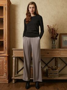 MOTF PREMIUM 100% CASHMERE REGULAR FIT JUMPER - Dark Grey - View 4