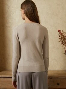 MOTF PREMIUM 100% CASHMERE SLIM JUMPER - Apricot - View 2