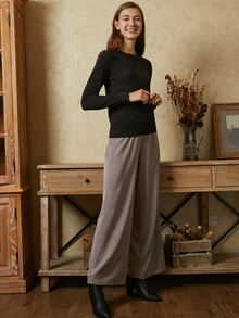 MOTF PREMIUM 100% CASHMERE REGULAR FIT JUMPER - Dark Grey - View 8