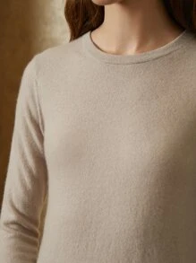 MOTF PREMIUM 100% CASHMERE SLIM JUMPER - Apricot - View 7