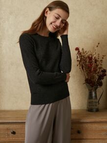 MOTF PREMIUM 100% CASHMERE REGULAR FIT JUMPER - Dark Grey - View 3