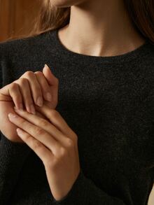 MOTF PREMIUM 100% CASHMERE REGULAR FIT JUMPER - Dark Grey - View 6