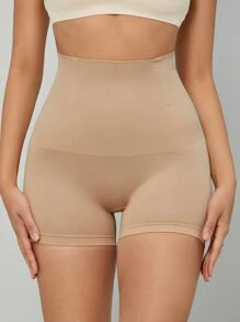 Women's High Stretch Apricot Cut Out Plain Casual Comfy Shapewear Leggings - Apricot - View 2