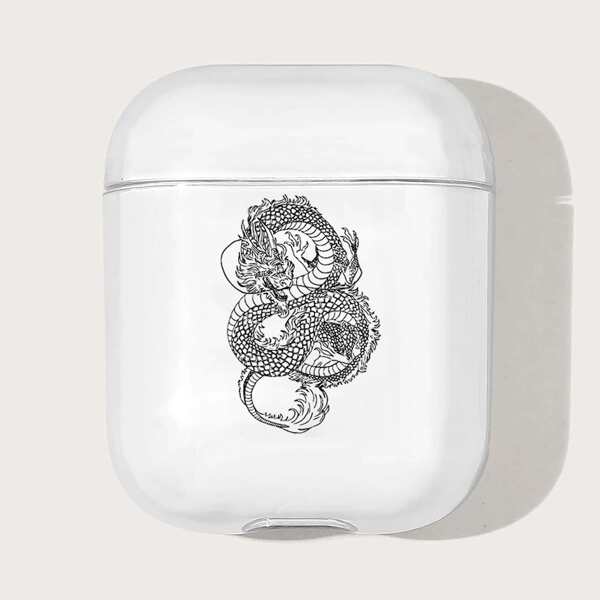 

Chinese Dragon Pattern Clear Case For Airpods