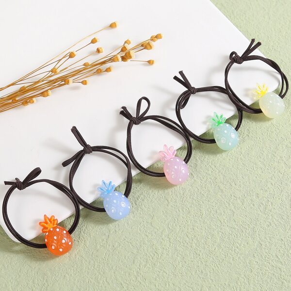 

5pcs Fruit Decor Hair Tie, Multicolor