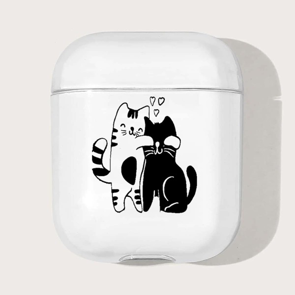 

Чехол для Airpods с узором кошки, Прозрачный