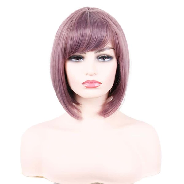 

Short Straight Synthetic Wig With Bangs, Burgundy