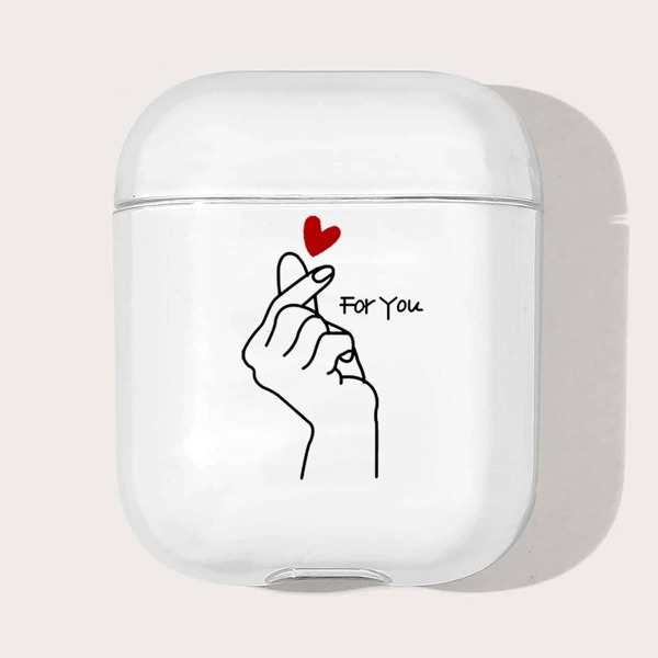 

Heart Pattern Case For AirPods, Clear