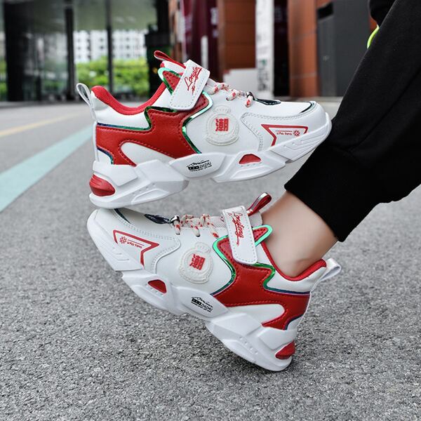 

Girls Colorblock Lace-up Front Velcro Strap Sneakers, Multicolor