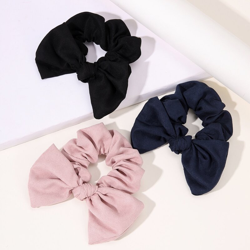 

3pcs Bow Decor Scrunchie, Multicolor