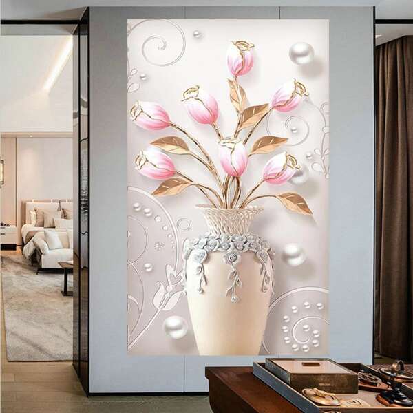

Tulip Pattern DIY Diamond Painting Without Frame, Multicolor