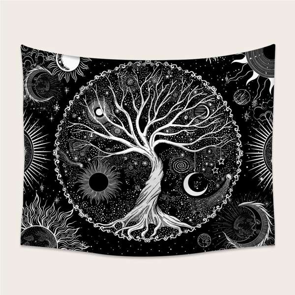 

Tree Print Tapestry, Black