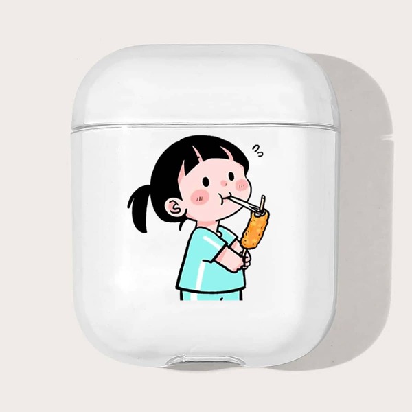 

Чехол для Airpods с узором девушки, Прозрачный