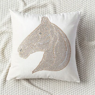 鑽石馬裝飾靠墊套不附帶墊芯