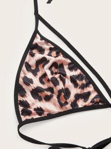 Plus Leopard Cut-out Teddy Bodysuit - Multicolor - View 4
