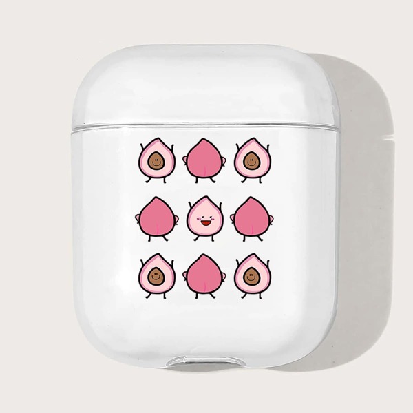 

Чехол для Airpods с узором персика, Прозрачный
