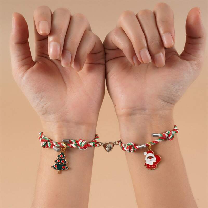 

2pcs Christmas Tree Decor Rope Bracelet, Multicolor