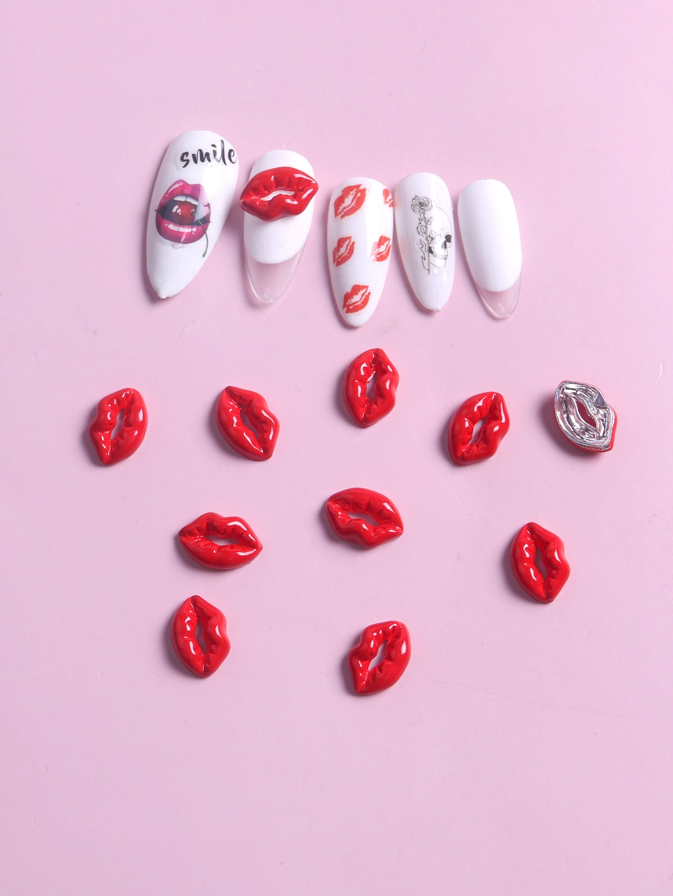 10 piezas Decoración de uñas en forma de labio