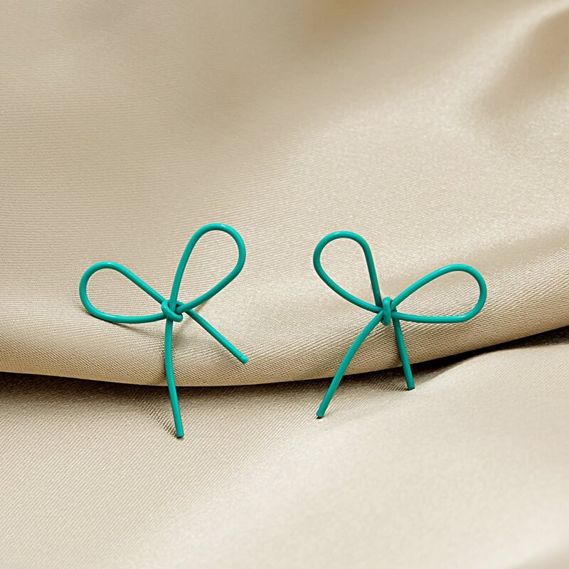 

Bow Decor Stud Earrings, Green