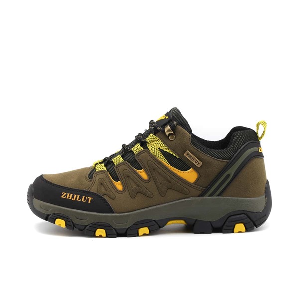 

Men Colorblock Lace-up Hiking Shoes, Army green