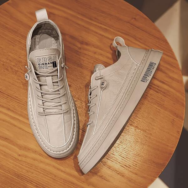 

Men Minimalist Lace Up Front Skate Shoes, Khaki