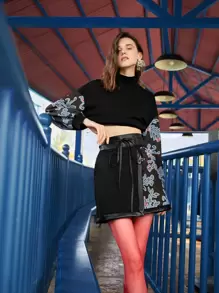 Sara Mezzanotti 印花腰帶半身裙 - 彩色 - 查看 3