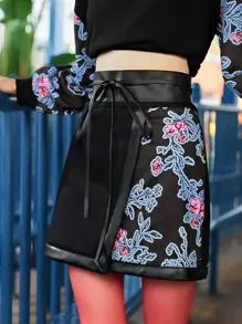 Sara Mezzanotti 印花腰帶半身裙 - 彩色 - 查看 1