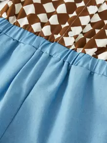 Girls Colourblock Contrast Geometrical Print Jumpsuit - Multicolor - View 4