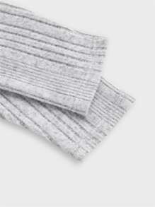 GENTILAND Top tejido de canalé de cuello alto - Gris - Ver 4